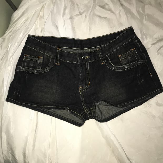 Vintage 빈티지 흑청 로우 핫팬츠