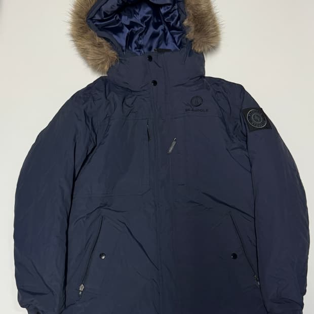 빈폴 아웃도어 덕 다운 후드 야상 점퍼 L 네이비