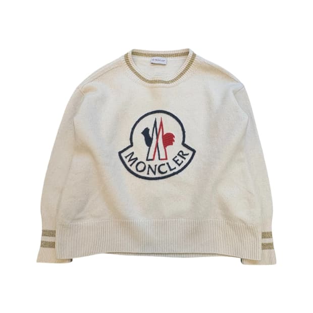 몽클레어 로고 울 니트