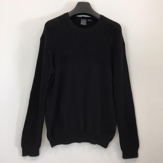 AX 아르마니익스체인지 블랙 코튼 하찌니트 XL 