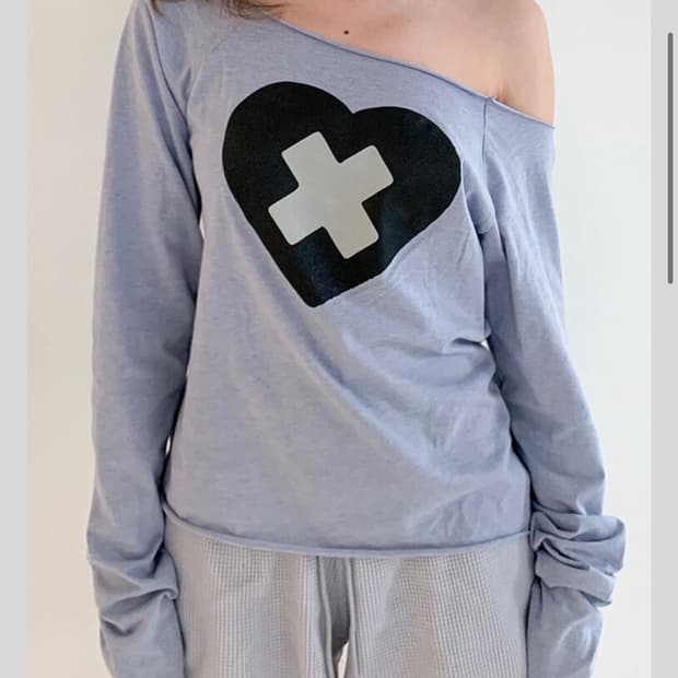 샵페어리 컷오프 티셔츠 블루