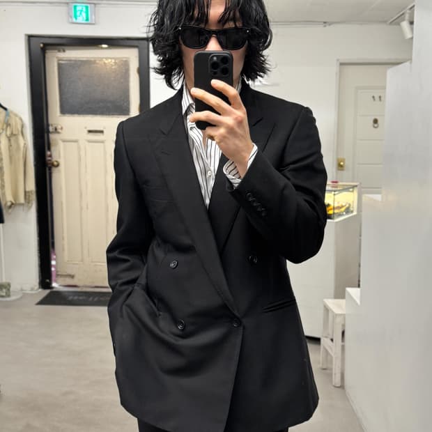 버버리 블랙 더블 수트 셋업