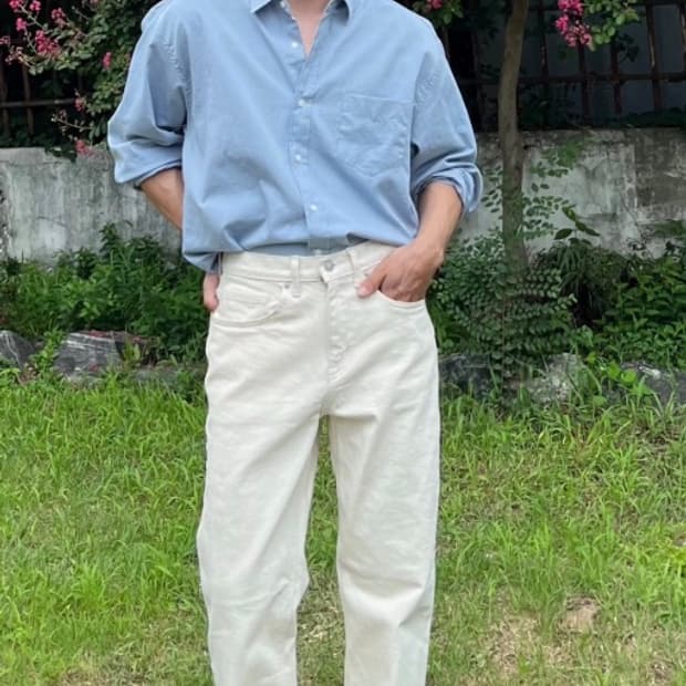 무신사 무탠다드 스트레이트 데님 팬츠 크림 31