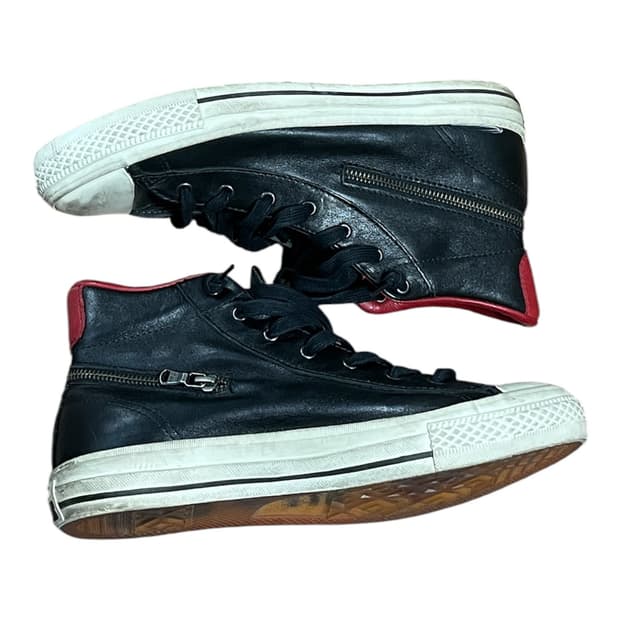 Converse X John varvatos 레더 하이탑 검빨