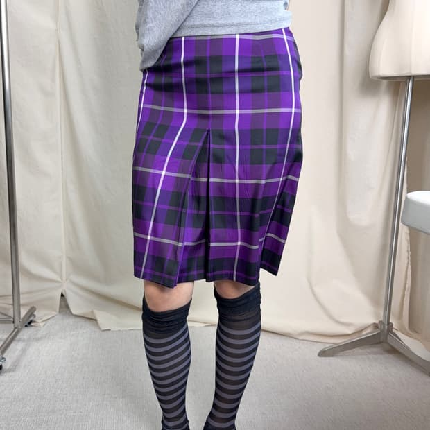 Zucca 체크 실크 스커트