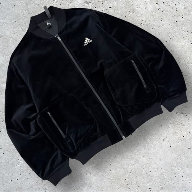 [L] 아디다스 벨벳 블랙 봄버 자켓 B969