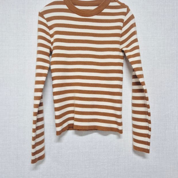 브라운 스트라이프 티셔츠