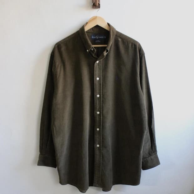 폴로 코듀로이 브라운 셔츠 xl