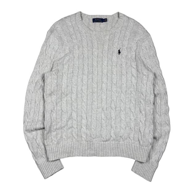 폴로 랄프로렌 그레이컬러 꽈배기 니트