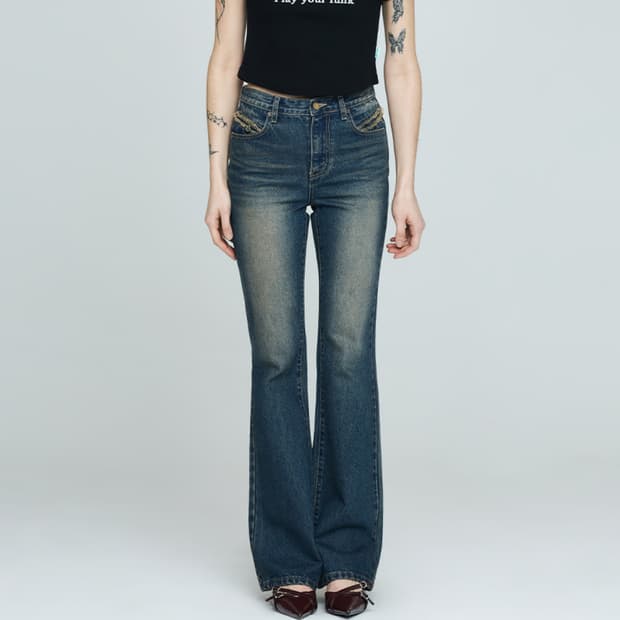 부츠컷 데님 인스턴트펑크