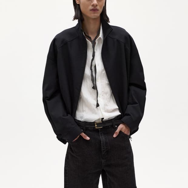 [48] 엘무드 덤프 울 코튼 립 블루종 점퍼 블랙