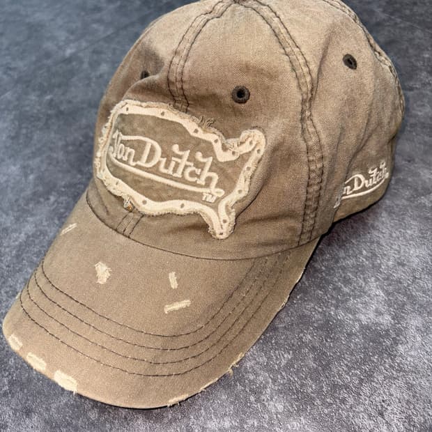 Vondutch 본더치 베이지 데미지 볼캡