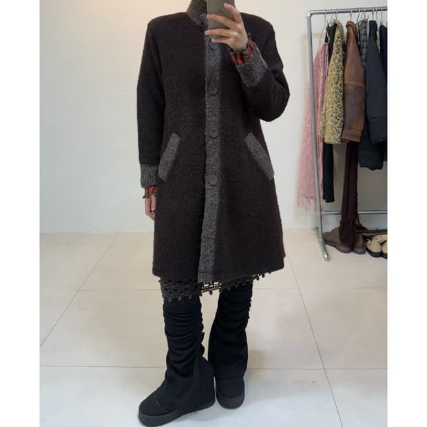 빈티지 누빔 코트