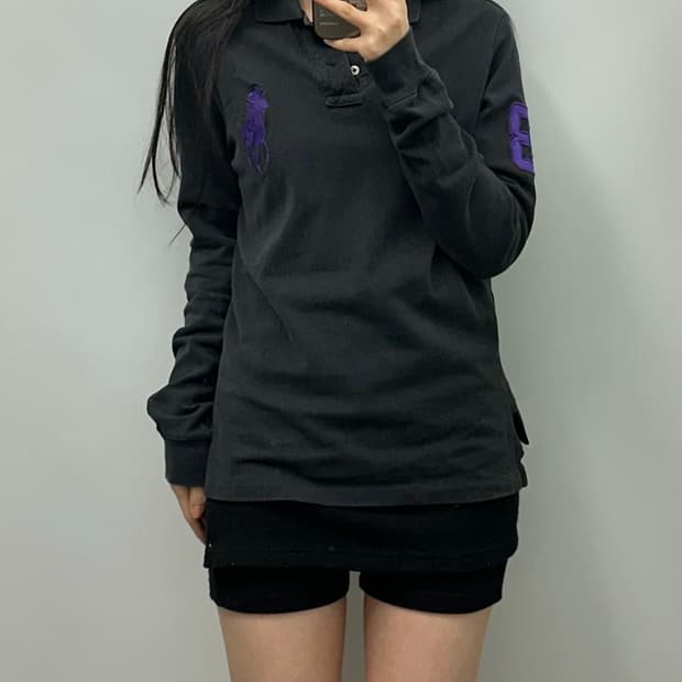 폴로 랄프로렌 빅포니 블랙 긴팔 카라티