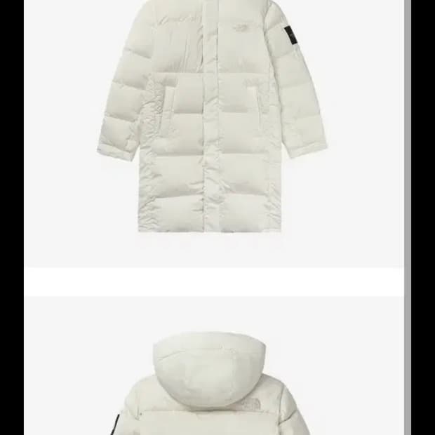 노스페이스화이트라벨 롱패딩 화이트