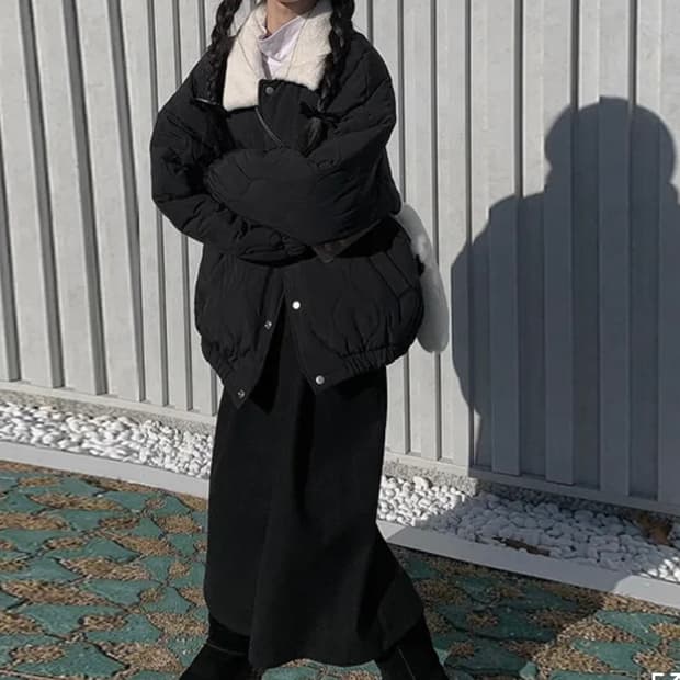 애니원모어 모직 롱스커트