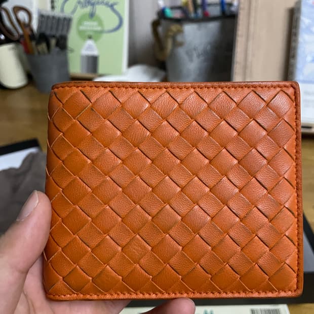 보테가베네타 인트레치아토 반지갑 오렌지