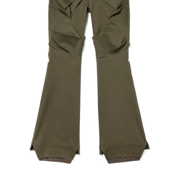 open yy gathered bootscut khaki