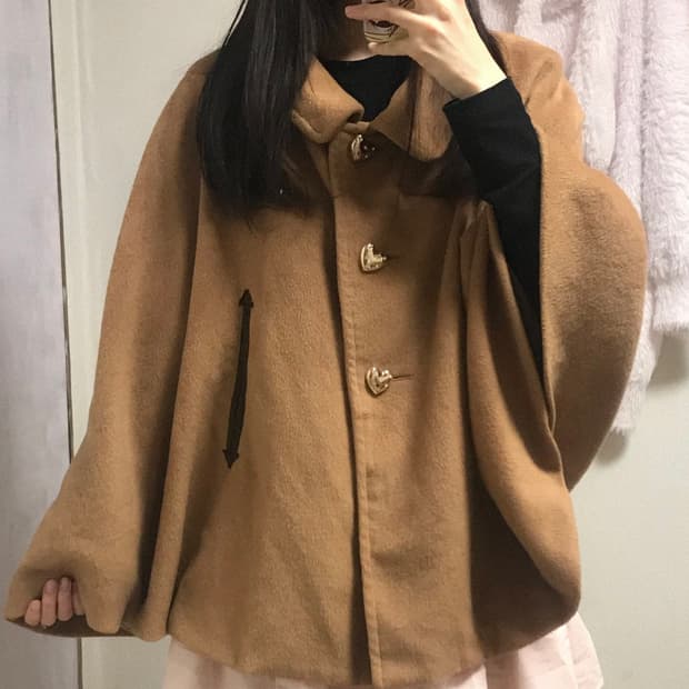빈티지 브라운 라떼 하트 코트 히메갸루 로걀 공겜여주 리락쿠마 케이프