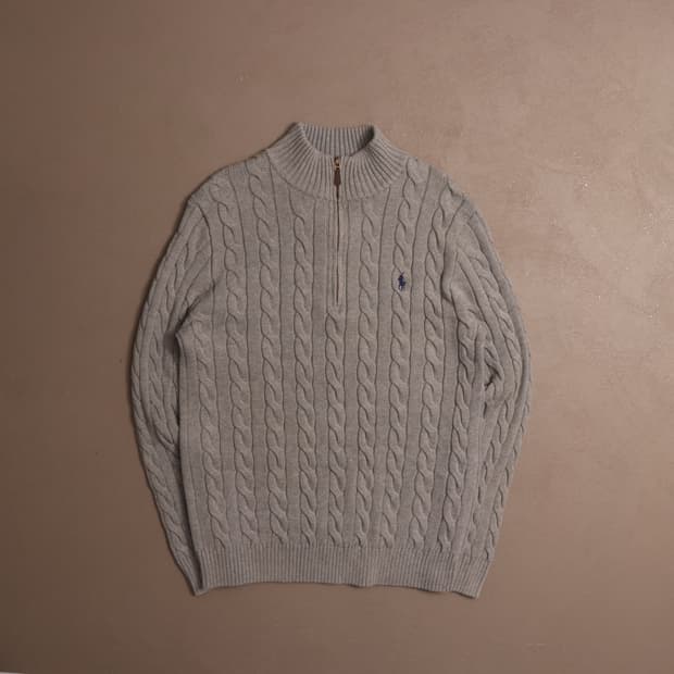 폴로 랄프로렌 반집업 꽈배기 니트 A1440