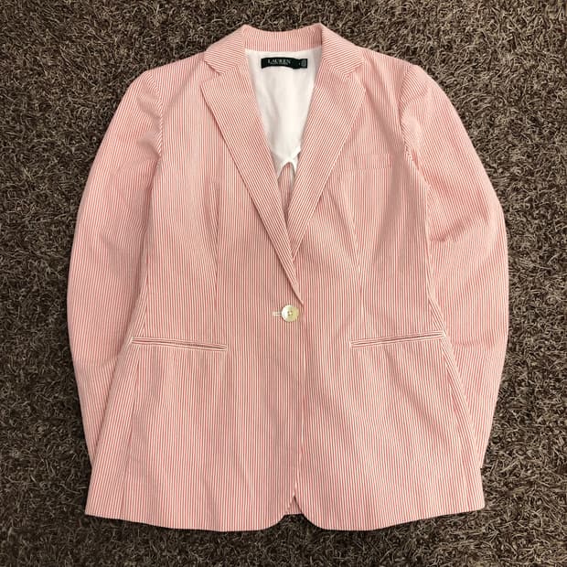 로렌 랄프로렌 폴로 여성 스트라이프 블레이저 자켓