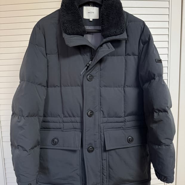 23FW 헤지스 양털 카라코람 구스다운 패딩 100