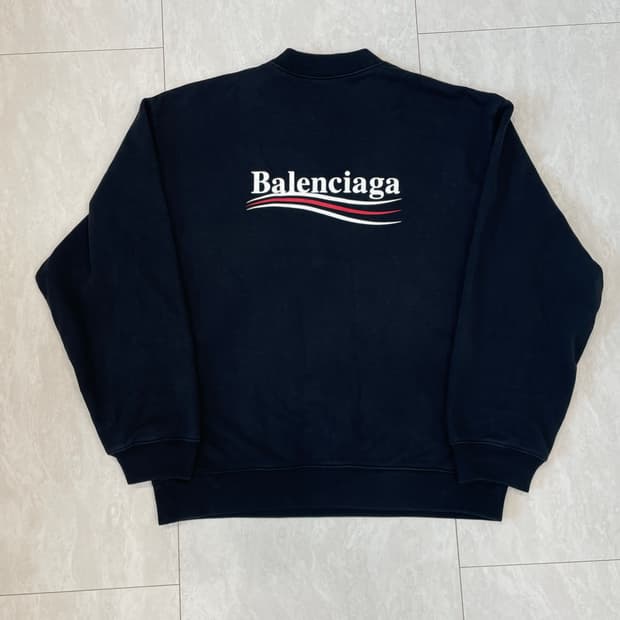 발렌시아가 웨이브 로고 맨투맨 (백택)