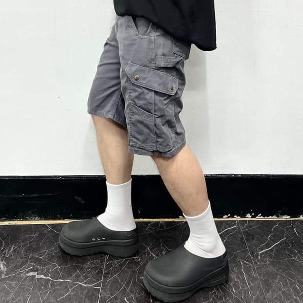 칼하트 립스탑 비대칭 카고포켓 하프 워크 팬츠