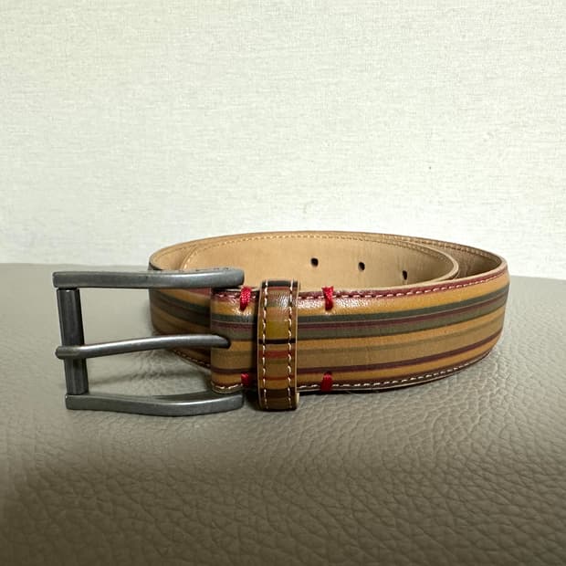 폴스미스 키즈 가죽 스트라이프 벨트(날씬 여성)