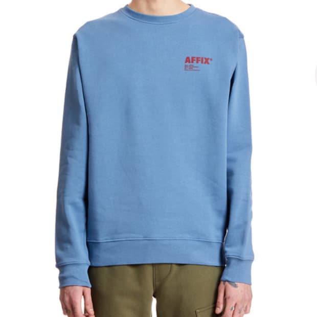 아픽스 AFFIX 베이식 로고 크루넥 블루