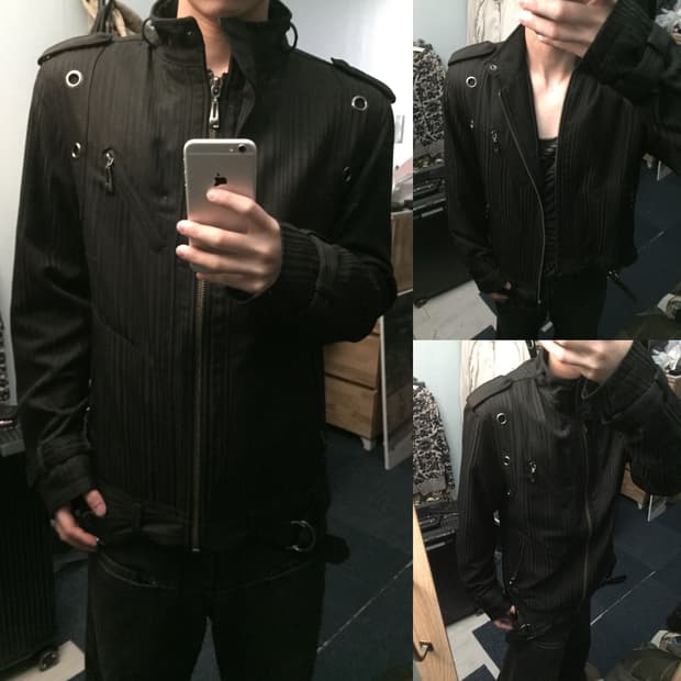 Bareback Realdress 아일렛 하이넥 집업 자켓