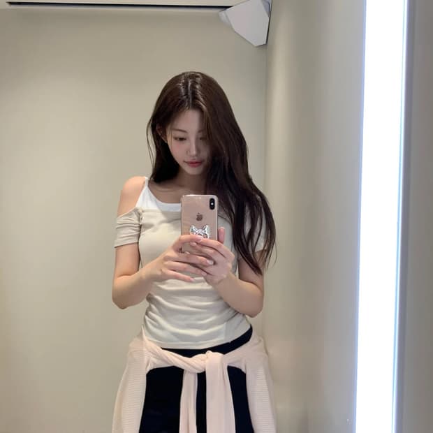 당일배송) 제니오 레이어드 커브 티 베이지