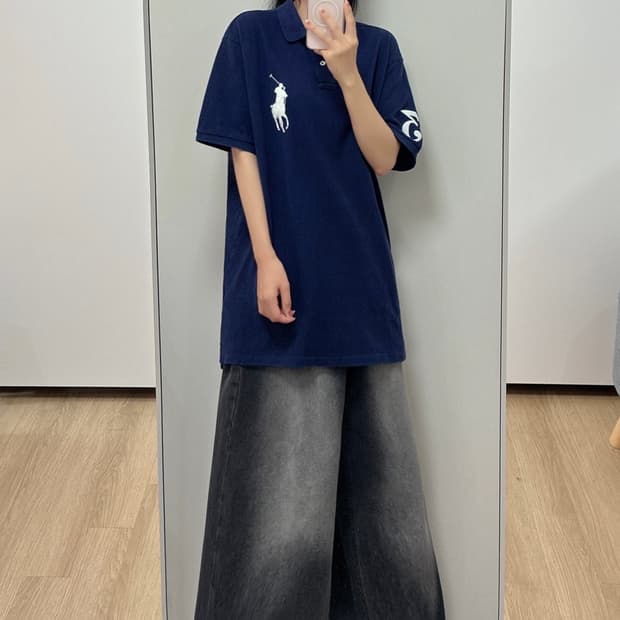폴로 랄프로렌 빅포니 네이비 카라 반팔 티셔츠 105