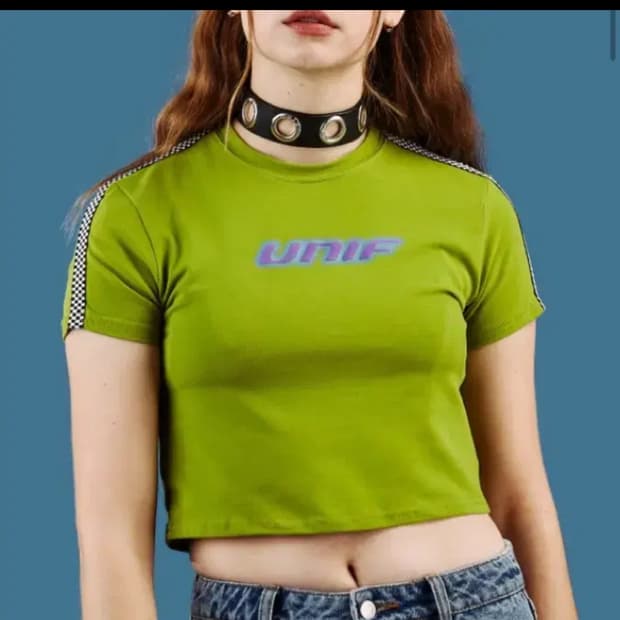 unif 정품 크롭 더비 탑 xs