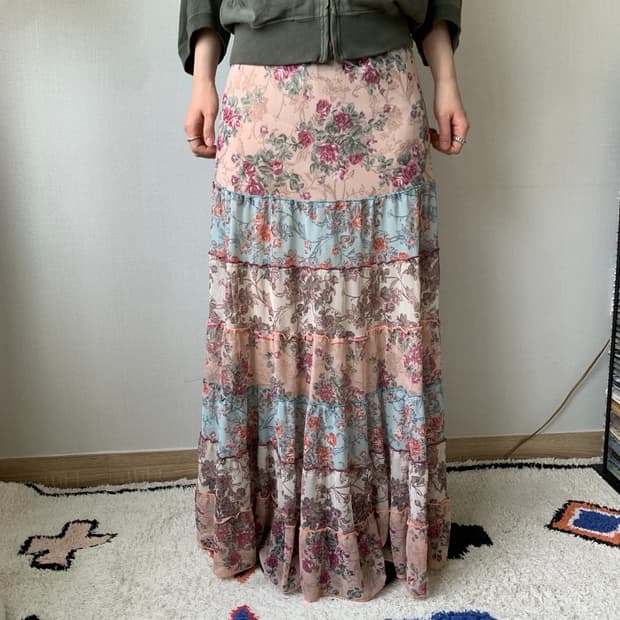 ethnic rainbow maxi skirt