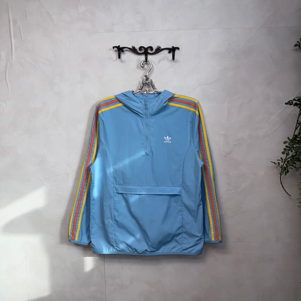 Adidas candy blue anorak windbreaker