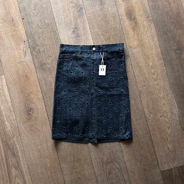 Needlepoint Dot Denim Skirt