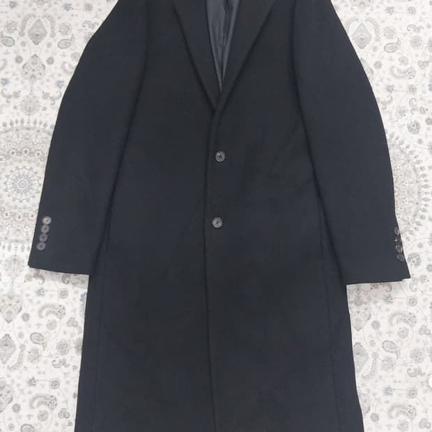 마마가리 블랙 캐시미어혼방 코트 48