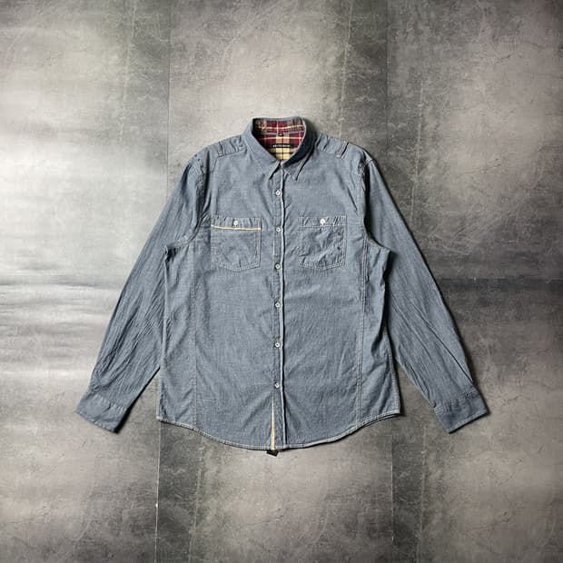 BRITCHES 빈티지 코튼 샴브레이 워크 셔츠 A00627