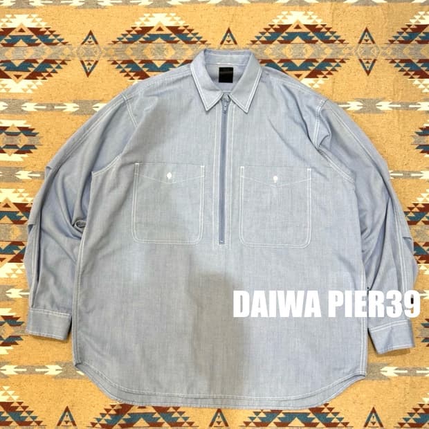 [M][100] 다이와피어39 테크 집 프런트 워크셔츠 블루
