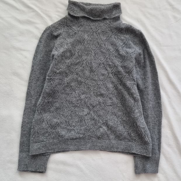 빈티지 모리걸 하구미 오리엔탈 그레이 니트