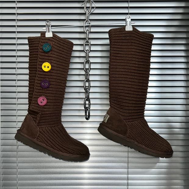 00s 브라운 니트 어그 카디 부츠