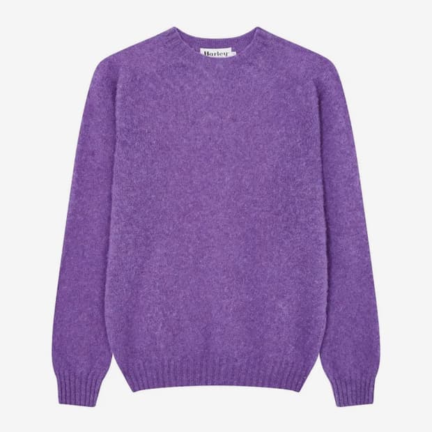 할리 오브 스코틀랜드 쉐기독 울 니트 퍼플 XS 