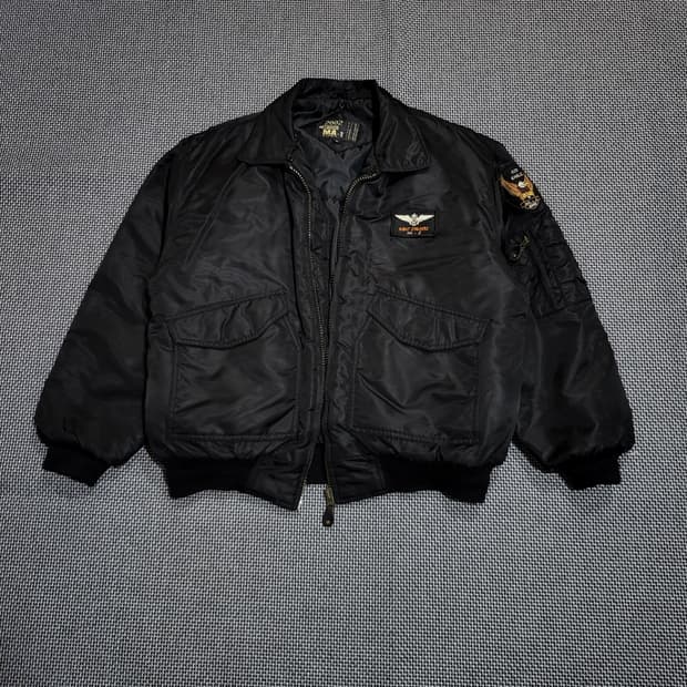 빈티지 2002 밀리터리 와펜 ma-1 항공 점퍼 (XL)
