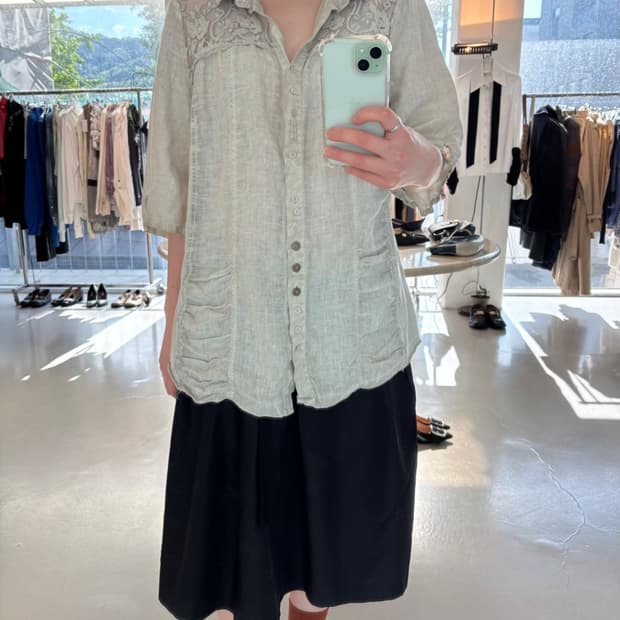 Bottega Lace Linen Shirt