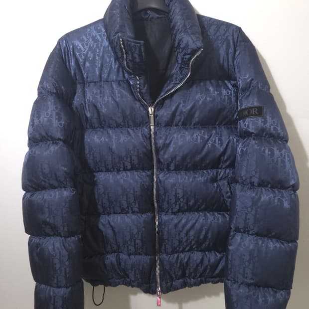 [새상품급] 디올 풀 오블리크 다운 패딩 Navy