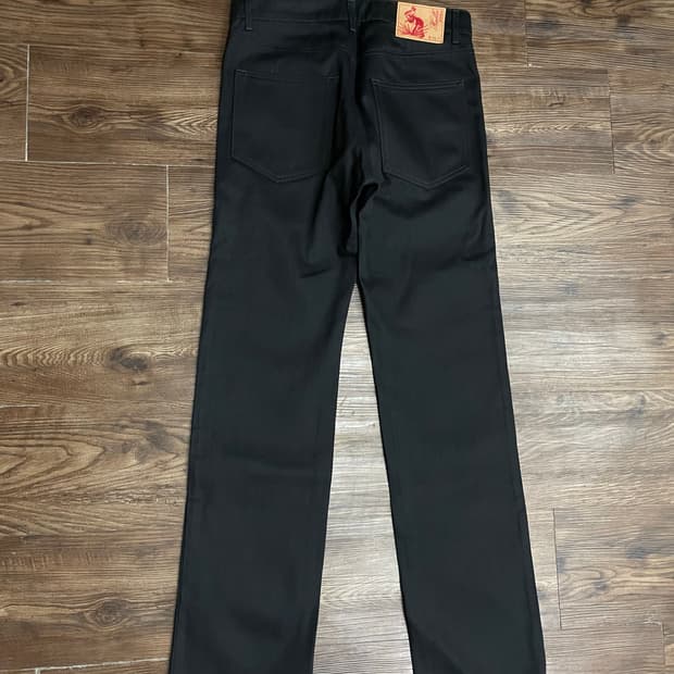 hallaveshje 블랙 데님 팬츠 블랙진 생지