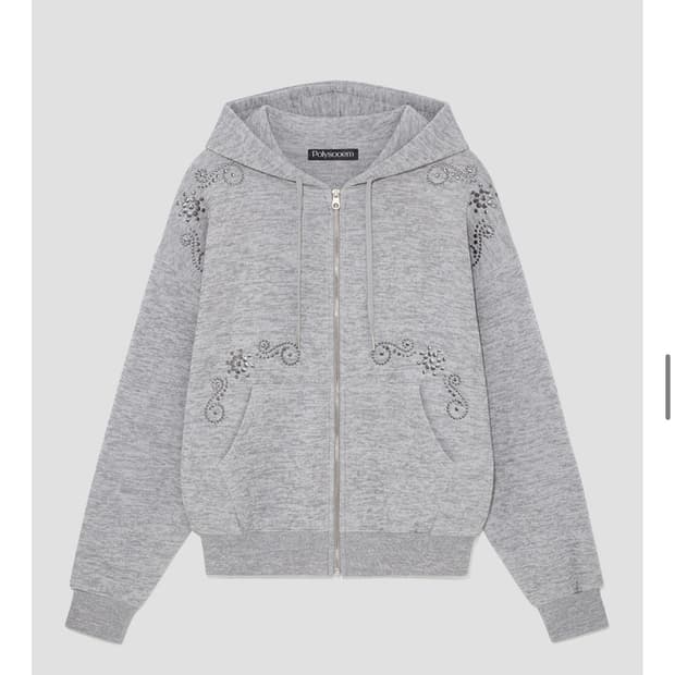 (새상품)폴리수엠 니트스터드 후디집업