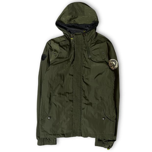 디젤 딥카키 패치 포인트 스트링 바람막이 S