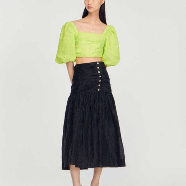 산드로 2023 린넨 롱스커트 36사이즈